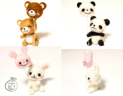 Bear, Panda & Bunny w/ Balloon