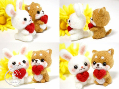 Bunny & Dog w/ Heart